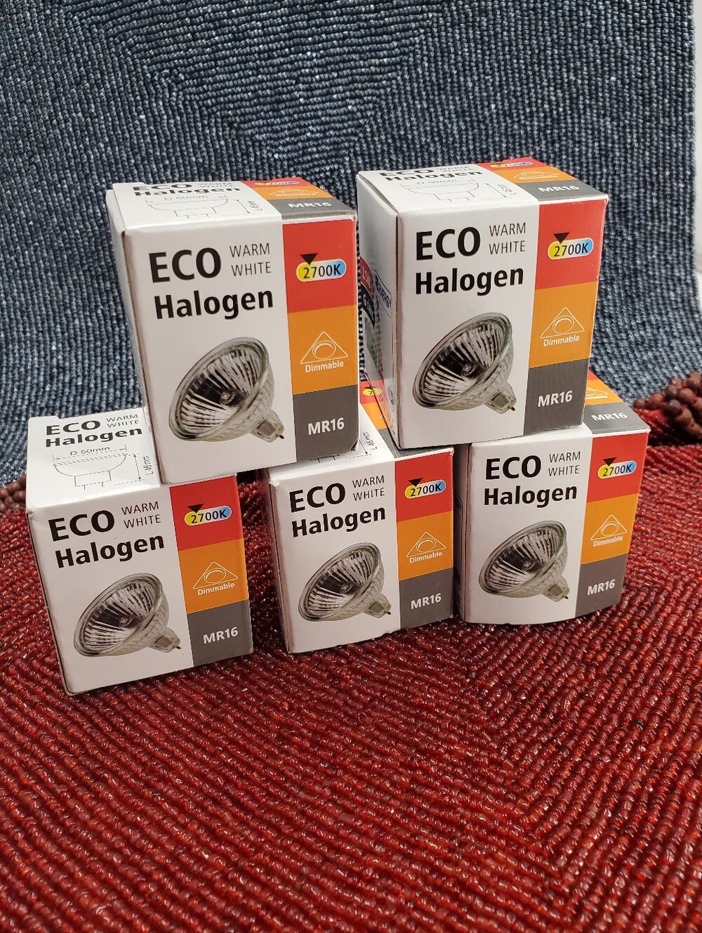 Eco Halogen MR16 Dimmable Spot Light Bulb 2700K Lamp Lot Of 5 Bulbs Warm White